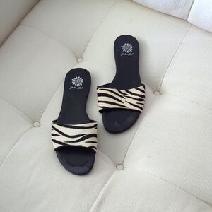 Yellow Box slip ons in black & white